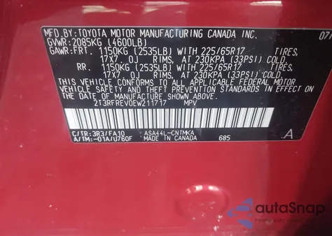 2014 Toyota Rav4 Xle z USA, uszkodzony, nr VIN 2T3RFREV0EW211717